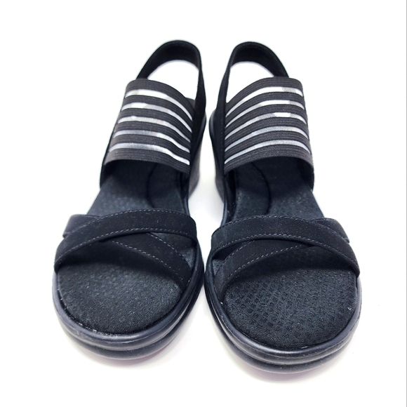 Sketchers Memory Foam Rumblers Sci-Fi Style Black Wedges - Picture 3 of 9